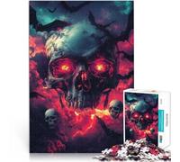 Puzzle da 1000 pezzi per adulti e adolescenti Scheletro dell'orrore Fatto di legno,per età pari o superiore a 14 anni Gioco intellettuale con poster e foglio del quiz abbinati。misurare:50x75cm