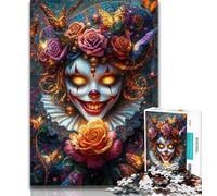 Puzzle da 1000 pezzi per adulti e adolescenti, scheletro di pagliaccio, aiuta il cervello a esercitare i giocattoli avvincenti per coltivare la pazienza, decorazione perfetta (38x26cm)