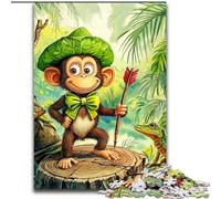 Puzzle da 1000 pezzi per adulti e adolescenti, scimmia viaggiatrice, per gioco educativo, giocattolo, arredamento unico per la casa e regali (dimensioni 50x75cm)