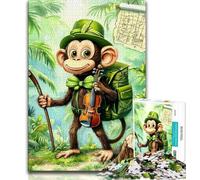 Puzzle da 1000 pezzi per adulti e adolescenti, scimmietta viaggiatrice, puzzle per adolescenti, giochi educativi per la famiglia, regalo per la decorazione della casa (dimensioni 75x50cm)