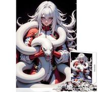 Puzzle da 1000 pezzi per adulti e adolescenti serpente bianco donna giocattolo decorazione da parete regali di Babbo Natale segreto giochi divertenti per migliorare l'amore tra coppie 50x75cm
