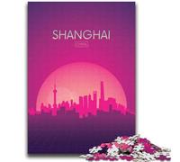 Puzzle da 1000 pezzi per adulti e adolescenti Shanghai Cina Giocattolo educativo antistress Interazione genitore-figlio per bambini dai 14 anni in su (dimensioni 38x52cm)