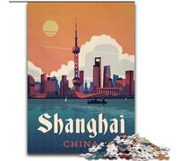 Puzzle da 1000 pezzi per adulti e adolescenti Shanghai, per bambini dai 14 anni in su, gioco educativo, sfida, regalo per compleanni, 26x38cm