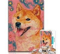 Puzzle da 1000 pezzi per adulti e adolescenti, Shiba Inu artistico, giocattoli per l'intrattenimento della famiglia, ideale come regalo per tutta la famiglia, 50x75cm