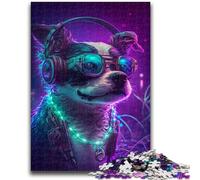 Puzzle da 1000 pezzi per adulti e adolescenti, simpatico cane che suona musica Difficile da completare, ma divertente e umoristico Regalo di compleanno, regali, decorazione da parete 50x75cm