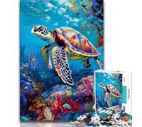 Puzzle da 1000 pezzi per adulti e adolescenti Sinfonia delle tartarughe marine puzzle da 1000 pezzi attività divertente per la casa giocattoli per i giorni di pioggia regali di compleanno 38x26cm