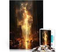 Puzzle da 1000 pezzi per adulti e adolescenti Skyline della città dei fulmini Fatto di legno Adatto a persone dai 14 anni in su Giochi educativi per adulti e adolescenti Regalo di opere d'arte
