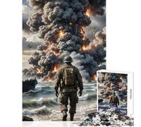 Puzzle da 1000 pezzi per adulti e adolescenti soldato spiaggia esplosione decorazione per la casa giocattoli opere d'arte regalo giochi divertenti migliorare l'amore tra coppie dimensioni 50x75cm