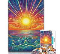 Puzzle da 1000 pezzi per adulti e adolescenti Sole psichedelico Puzzle da 1000 pezzi, antistress per trascorrere il tempo in casa e migliorare l'amore tra coppie (dimensioni 75x50cm)