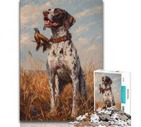 Puzzle da 1000 pezzi per adulti e adolescenti, Spaniel tedesco, antistress, per ammazzare il tempo, con Babbo Natale (38x26cm)