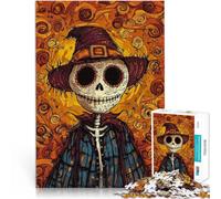 Puzzle da 1000 pezzi per adulti e adolescenti Spaventapasseri Giorno dei Morti Fatto di cartone Adatto a partire dai 14 anni Giocattoli educativi Regali di gioco di Natale misurare：38x52cm