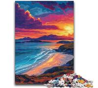 Puzzle da 1000 pezzi per adulti e adolescenti, splendido tramonto sul mare, aiuta il cervello a esercitare i giocattoli avvincenti per coltivare la pazienza, interazione genitore-figlio, 50x75cm