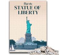 Puzzle da 1000 pezzi per adulti e adolescenti Statua della Libertà Gioco educativo Sfida Giocattolo Decorazione da parete Regali unici per compleanno e Natale (dimensioni 38x52cm)