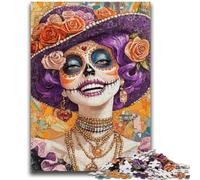 Puzzle da 1000 pezzi per adulti e adolescenti, stile messicano, teschio, ragazza, dai 14 anni in su, bellissimo gioco di design, fantastico regalo, 26x38cm