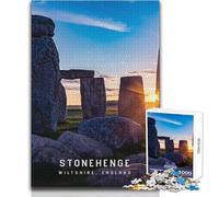 Puzzle da 1000 pezzi per adulti e adolescenti Stonehenge Giochi educativi Analisi e logica Opera d'arte Regalo Dimensioni 38x52cm