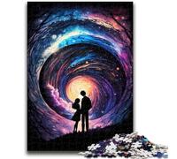 Puzzle da 1000 pezzi per adulti e adolescenti, storia d'amore cosmica, antistress, per trascorrere il tempo libero in casa, con poster abbinato e foglio di quiz, 50x75cm