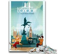 Puzzle da 1000 pezzi per adulti e adolescenti,storia dei viaggi nella città di Londra,puzzle da 1000 pezzi,per ammazzare il tempo durante le vacanze,con pezzi completamente interconnessi