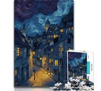 Puzzle da 1000 pezzi per adulti e adolescenti Street Under The Night Sky 1000 pezzi per adulti giocattolo educativo intellettuale decomprimente Decorazione perfetta 75x50cm