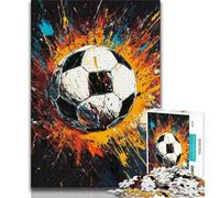 Puzzle da 1000 pezzi per adulti e adolescenti sul calcio, gioco stimolante e per famiglie con poster abbinato e foglio di quiz (38x26cm)