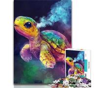 Puzzle da 1000 pezzi per adulti e adolescenti tartaruga fumante puzzle per adolescenti regalo divertente e attività per la casa giocattolo per i giorni di pioggia 38x26cm