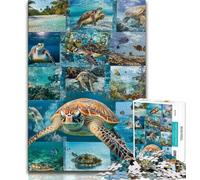 Puzzle da 1000 pezzi per adulti e adolescenti Tartaruga nell'oceano, giocattoli educativi per l'apprendimento, giochi per famiglie che migliorano l'amore tra coppie (38x26cm)