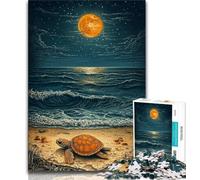 Puzzle da 1000 pezzi per adulti e adolescenti Tartaruga sulla spiaggia, difficile da completare ma divertente e umoristico regalo di compleanno, regali, arte murale 75x50cm