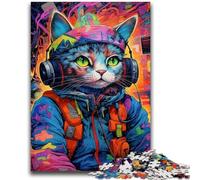 Puzzle da 1000 pezzi per adulti e adolescenti Techno Cat da 1000 pezzi per adulti, apprendimento educativo, ideale come regalo per tutta la famiglia (26x38cm)