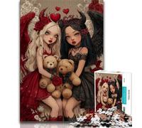 Puzzle da 1000 pezzi per adulti e adolescenti, tema: Anime Evil Girl, gioco per famiglie, antistress, sfida difficile, adatto alle coppie, 38x26cm