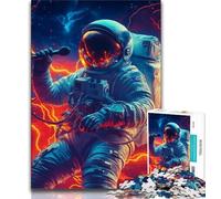 Puzzle da 1000 pezzi per adulti e adolescenti,tema: astronauta musicale,aiuta il cervello a esercitare i giocattoli che creano dipendenza e coltivano la pazienza,collezione di artisti,38x26cm