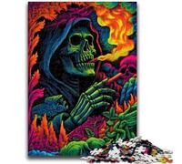 Puzzle da 1000 pezzi per adulti e adolescenti, teschio di fumo, gioco educativo, regalo per tutta la famiglia, 50x75cm