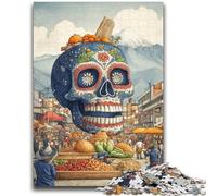 Puzzle da 1000 pezzi per adulti e adolescenti, teschio in stile messicano, per bambini dai 14 anni in su, interessanti regali per ridurre lo stress per amici e familiari, 26x38cm
