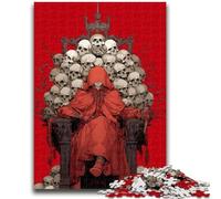 Puzzle da 1000 pezzi per adulti e adolescenti "Teschio rosso", difficile da completare ma divertente e umoristico, regalo di compleanno, regali, decorazione da parete 26x38cm