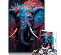 Puzzle da 1000 pezzi per adulti e adolescenti, The Graceful Elephant, puzzle da 1000 pezzi, giocattolo educativo antistress, ottimi regali e giocattoli (dimensioni 75x50cm)