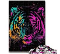 Puzzle da 1000 pezzi per adulti e adolescenti Tigre con cuffie Puzzle da 1000 pezzi, per gioco educativo Sfida Giocattolo Offerta come regalo per tutta la famiglia 50x75cm