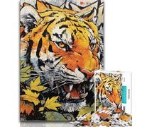 Puzzle da 1000 pezzi per adulti e adolescenti, Tigre misteriosa, puzzle da 1000 pezzi, giocattoli da gioco, ogni pezzo è unico, gioco divertente e stimolante per tutta la famiglia (dimensioni 75x50cm)