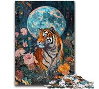 Puzzle da 1000 pezzi per adulti e adolescenti Tigre sotto la luna per gioco educativo, regalo per tutta la famiglia, 50x75cm
