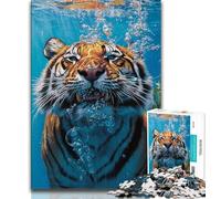 Puzzle da 1000 pezzi per adulti e adolescenti, tigre sottomarina, aiuta il cervello a esercitare giocattoli avvincenti per coltivare la pazienza, decorazione perfetta (38x26cm)