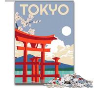 Puzzle da 1000 pezzi per adulti e adolescenti, Tokyo, Giappone, viaggi, arte, giocattolo educativo intellettuale, regali di Babbo Natale segreto (50x75cm) 1000 pezzi