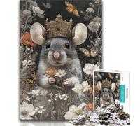 Puzzle da 1000 pezzi per adulti e adolescenti, Topolino che indossa una corona, aiuta il cervello a esercitare i giocattoli avvincenti per coltivare la pazienza, decorazione perfetta (38x26cm)