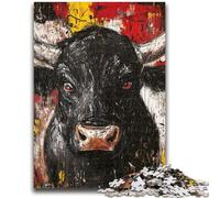 Puzzle da 1000 pezzi per adulti e adolescenti, Toro nero e oro, adatto per bambini dai 14 anni in su, gioco educativo per compleanni e Natale, 26x38cm