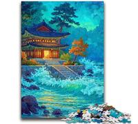 Puzzle da 1000 pezzi per adulti e adolescenti, torri del palazzo coreano tradizionale, puzzle da 1000 pezzi, gioco per famiglie, antistress, sfida difficile, adatto alle coppie (75x50cm)
