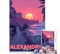 Puzzle da 1000 pezzi per adulti e adolescenti tramonto ad Alessandria decorazione per la casa giocattoli opere d'arte regali giochi divertenti migliorare l'amore tra coppie dimensioni 38x52cm