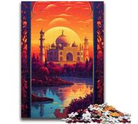 Puzzle da 1000 pezzi per adulti e adolescenti, tramonto sulla città con alberi, puzzle per adulti, per gioco educativo, giocattolo, regalo di compleanno, regali, arte murale (26x38cm)