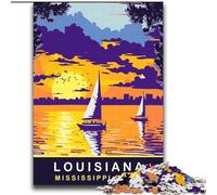 Puzzle da 1000 pezzi per adulti e adolescenti Tramonto sulla Louisiana, gioco educativo e sfida per migliorare la memoria per bambini dai 14 anni in su, 75x100cm