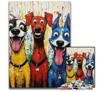 Puzzle da 1000 pezzi per adulti e adolescenti, tre cani felici, puzzle in legno, regalo perfetto per compleanni, vacanze e decorazioni per la casa, 50x75cm