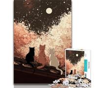 Puzzle da 1000 pezzi per adulti e adolescenti, tre gatti, difficile da completare ma divertente e umoristico, compleanni e anniversari, 38x26cm