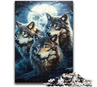 Puzzle da 1000 pezzi per adulti e adolescenti Tre lupi antistress per trascorrere il tempo libero a casa, lista dei desideri con Babbo Natale 26x38cm