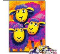 Puzzle da 1000 pezzi per adulti e adolescenti, tre pecore, giochi educativi, decorazione per la casa, ideale come regalo per tutta la famiglia (dimensioni 50x75cm)