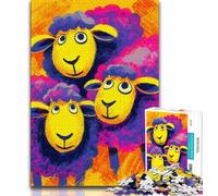 Puzzle da 1000 pezzi per adulti e adolescenti, tre pecore, giochi educativi, decorazione per la casa, ideale come regalo per tutta la famiglia (75x50cm)