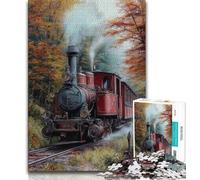 Puzzle da 1000 pezzi per adulti e adolescenti Treno a vapore, gioco per famiglie antistress, sfida difficile, adatto alle coppie (75x50cm)